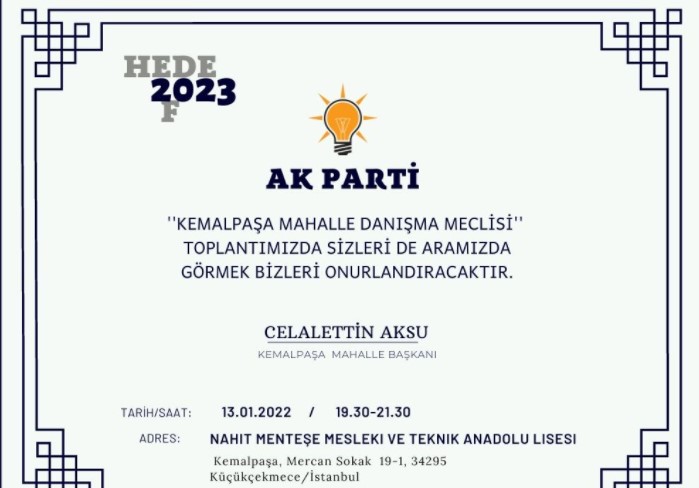 AK Parti Küçükçekmece İlçe Başkanlığı'nın MEB'e bağlı okulda toplantı gerçekleştirmesi tepki topladı 14 akkk