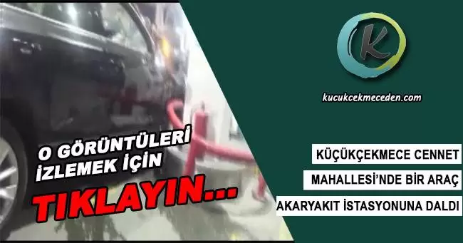 Küçükçekmece'de Lüks Cip Akaryakıt İstasyonuna Daldı