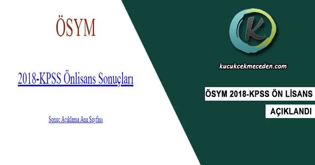 KPSS 2018 Önlisans Sonuçları